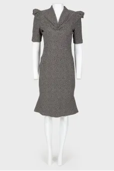 Tweed dress with ruffles