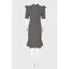 Tweed dress with ruffles