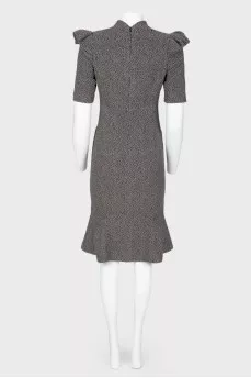 Tweed dress with ruffles