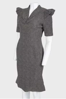 Tweed dress with ruffles