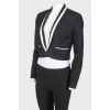 Cropped jacket with white lapels
