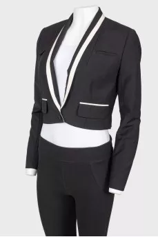 Cropped jacket with white lapels