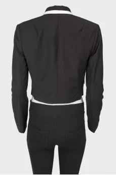 Cropped jacket with white lapels