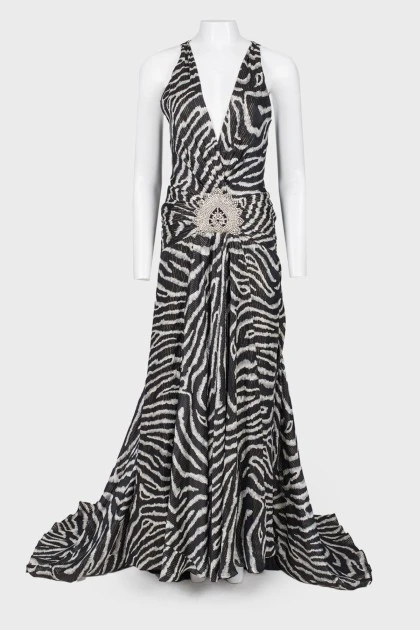 Evening dress with train