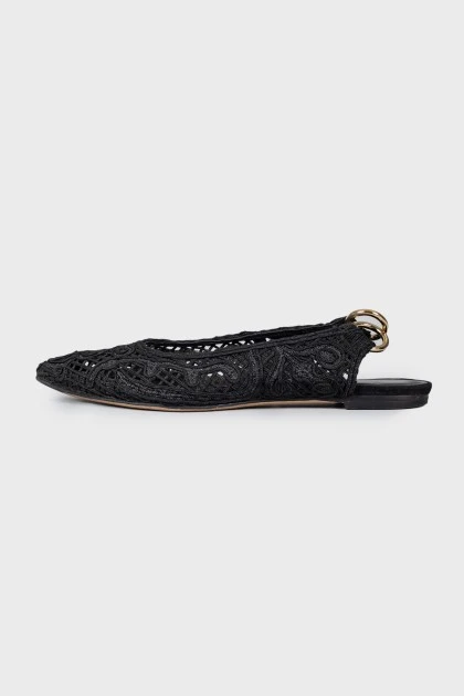 Ties lace ballerinas