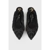 Ties lace ballerinas