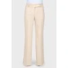 Classic beige straight leg trousers