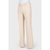 Classic beige straight leg trousers
