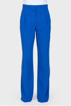 Blue straight leg trousers