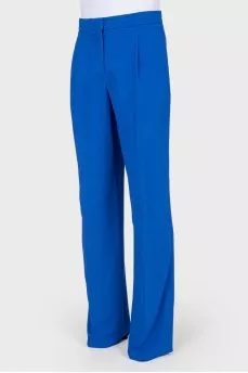 Blue straight leg trousers