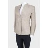 Plaid jacket without lapels
