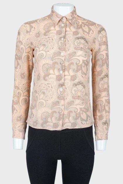 Silk shirt with abstract pattern