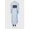 Blue coat with back appliqué