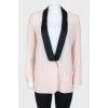 Pink jacket with black lapels