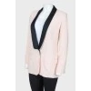 Pink jacket with black lapels