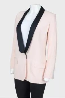 Pink jacket with black lapels