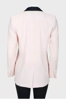 Pink jacket with black lapels