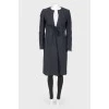 Textured coat with belt