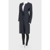 Textured coat with belt