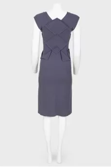 Woolen dress with trim