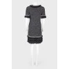 Cashmere dress with fur trim