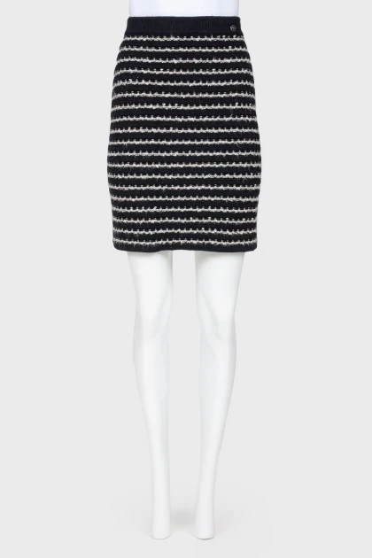 Cashmere black and white skirt