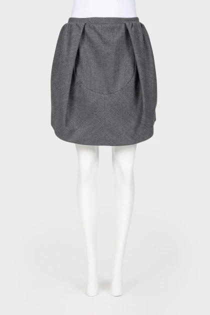 Gray wool skirt
