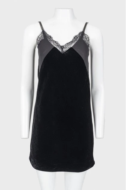 Velvet dress on straps