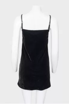 Velvet dress on straps