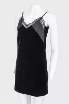 Velvet dress on straps