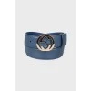 Leather blue belt
