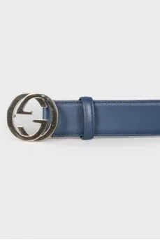 Leather blue belt