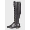 Boots with embellished heels