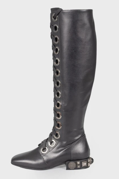 Boots with embellished heels
