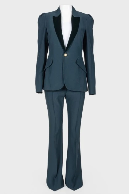 Dark green classic suit