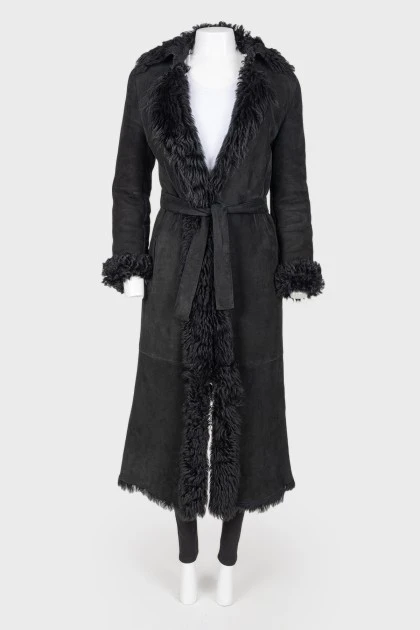 Sheepskin coat on fur