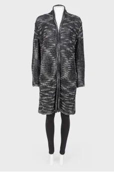 Inside out effect wool cardigan