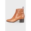 Abstract print ankle boots