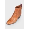 Abstract print ankle boots