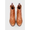 Abstract print ankle boots