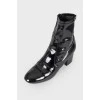 Patent leather ankle boots