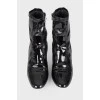 Patent leather ankle boots