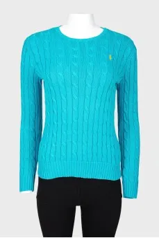 Blue knitted sweater