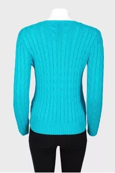 Blue knitted sweater