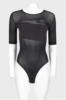 Black translucent bodysuit