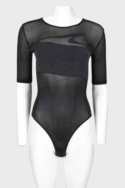 Black translucent bodysuit