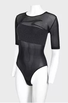 Black translucent bodysuit