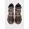 Brown leather boots