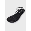 Square toe leather sandals