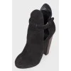 Cut-out suede ankle boots